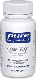 Folate 5,000 Вітамін B9 Активна форма L-5-MTHF, 60 капсул, строк до 07/2026