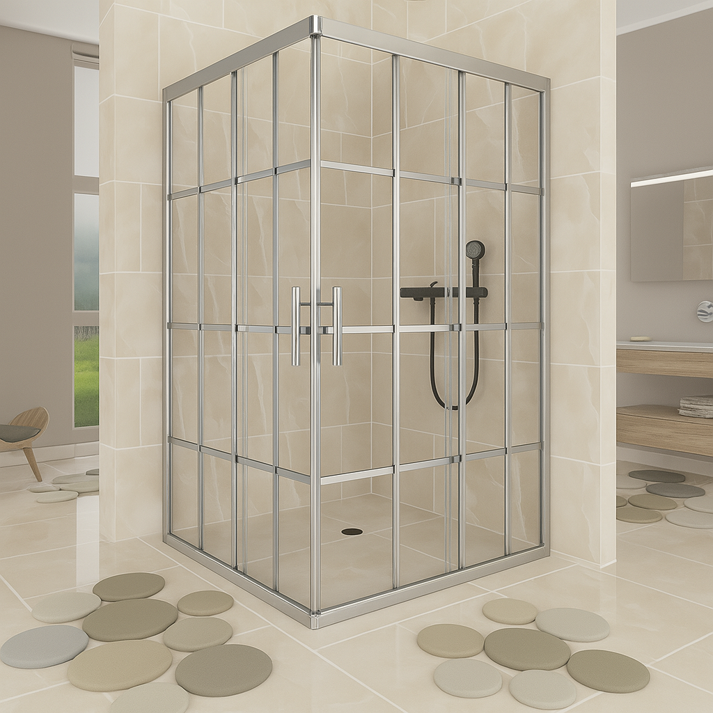 Душова кабіна Aquanil INDIANA 100х90х190 см без піддону хром скло прозоре 6 мм