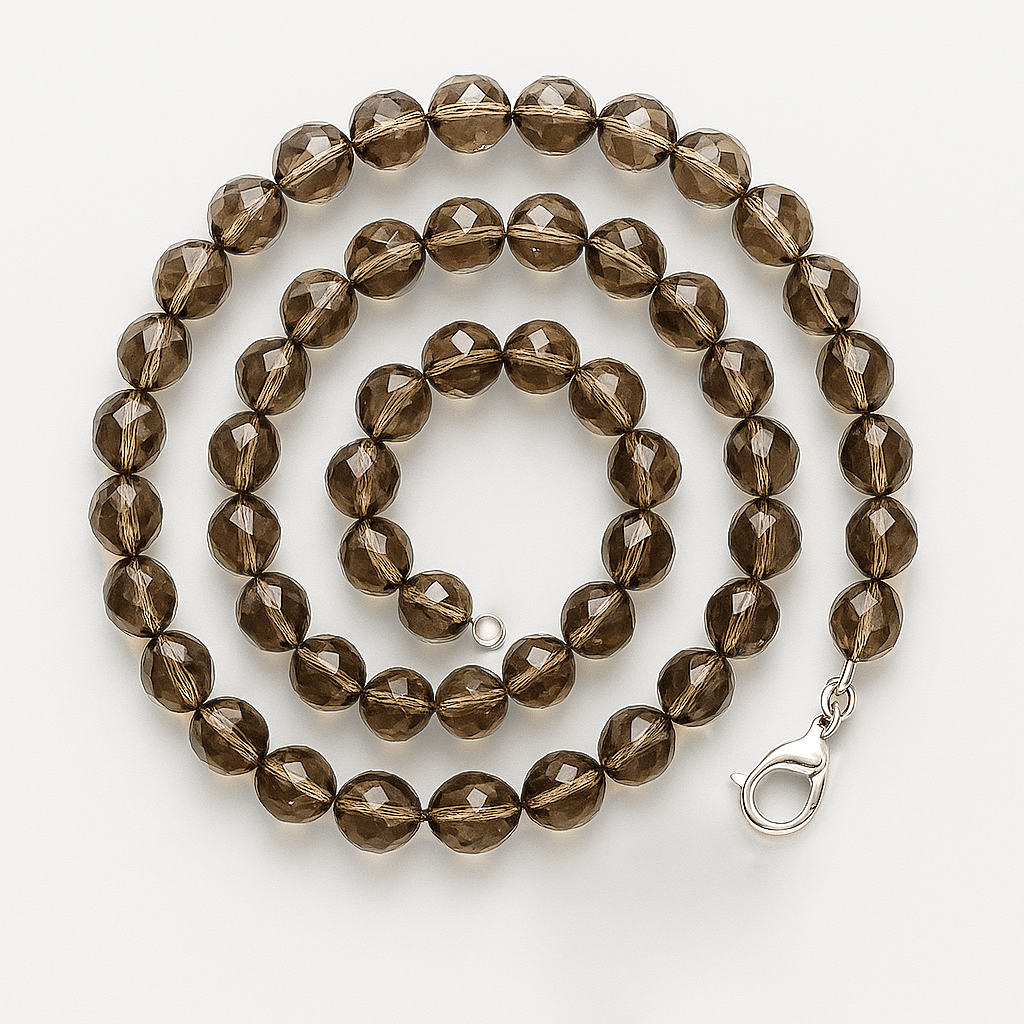 Раухтопаз димчастий кварц намисто Ø12 мм, 0508ОР, фото 1