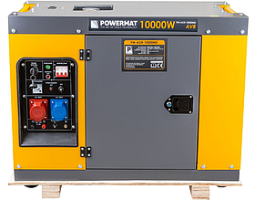 Електрогенератор дизельний промисловий 400В-10кВт/230В-3,3кВт Powermat PM1226 дизельний генератор riven