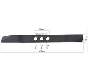 Ніж для бензокосарки 400 мм 3 мм Powermat PM-KSS-5S-NO збиральний металевий ніж із отворами 15 18 мм riven