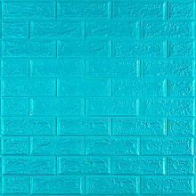 3D панель самоклеюча 700х770х5мм цегла Бірюза (002-5) SW-00000084