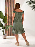 Літнє коротке плаття з прошви з воланом внизу (р.44-54). Арт-2816/2, фото 5