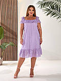 Літнє коротке плаття з прошви з воланом внизу (р.44-54). Арт-2816/2, фото 7