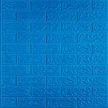 3D панель самоклеюча 700х770х5мм цегла Синій (003-5) SW-00000154