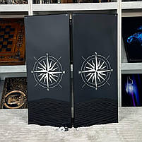 Нарди скляні Роза вітрів з вітрильником — стильний подарунок з можливістю персоналізації, фото 2