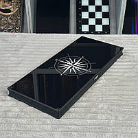 Нарди скляні Роза вітрів з вітрильником — стильний подарунок з можливістю персоналізації, фото 5