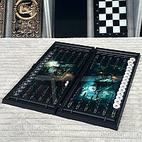 Нарди скляні Роза вітрів з вітрильником — стильний подарунок з можливістю персоналізації, фото 6