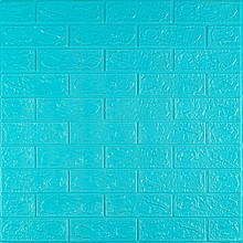 3D панель самоклеюча 700х770х3мм цегла Бірюза (002-3) SW-00000573