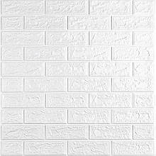 3D панель самоклеюча цегла 700х770х5мм Білий Матовий (001-5M) SW-00000587