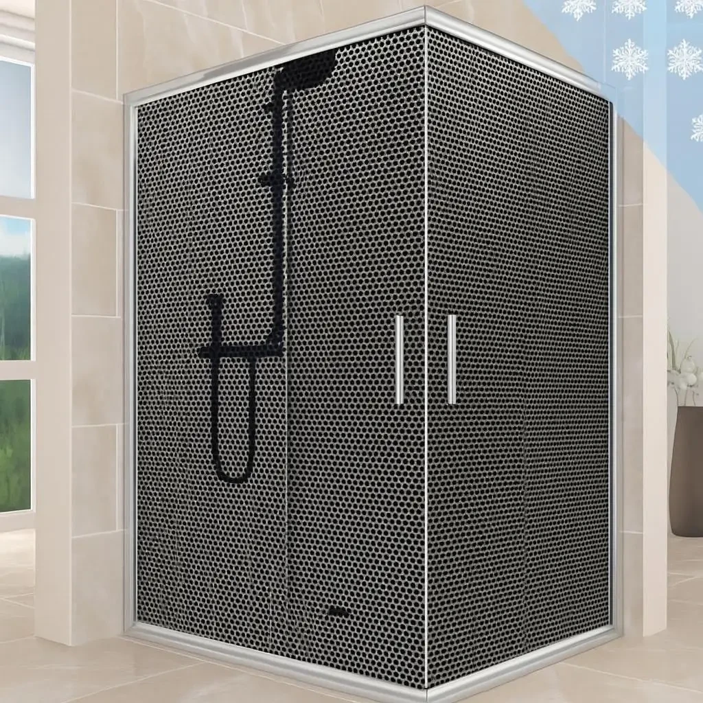 Душова кабіна Aquanil INDIANA Dark 80x80x190 см без піддону хром скло тоноване перфорація 6 мм