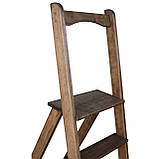 Дерев'яна драбина Стінгер на 5 сходинок з вільхи висока, міцна, розкладна полісандр, фото 6