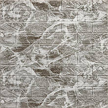 Декоративна 3D панель самоклейка 700х770х5мм Чорний мармур (цегла) (061-5) SW-00000036