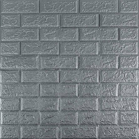 3D панель самоклеюча 700х770х5мм цегла Срібло (017-5) SW-00000038, фото 1