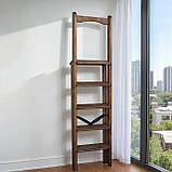 Дерев'яна драбина Стінгер на 5 сходинок з вільхи висока, міцна, розкладна полісандр, фото 7
