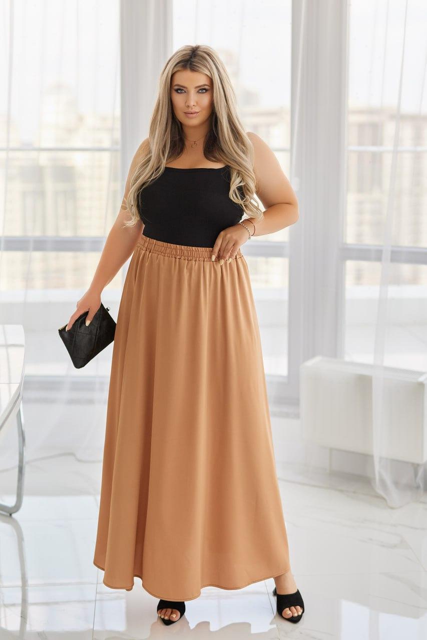 Спідниця ШОВКОВА р.42-64 БЕЖЕВА 5306, фото 1
