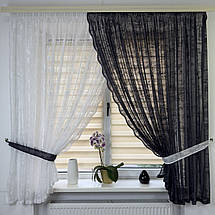 Елегантна тюль в дитячу, спальню на кухню №461 Графіт, фото 3