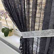 Елегантна тюль в дитячу, спальню на кухню №461 Графіт, фото 5