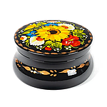 Скринька розписна ручної роботи в техніці Петриківський розпис Сапфір ШК-10 мал. 221