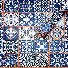 Самоклеюча плівка 0,45х10м х 0,07мм Синій орнамент SW-00001208