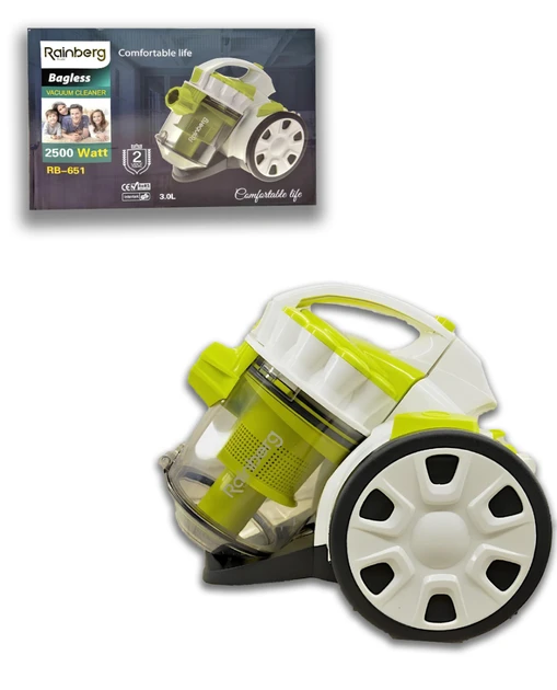 Пилосос колбовий, циклонний Rainberg RB-651TB 2500 W 3,0 л з турбощіткою, фото 1