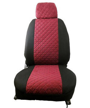 Чохли сидінь повний комплект Rcar Luxe чорні з червоною вставкою