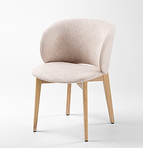 Стілець з масиву дерева Пломбір Max м'який натуральний TM Oleksenko