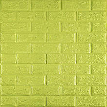 3D панель самоклеюча 700х770х5мм цегла відтінок лайму (300-5) SW-00001331