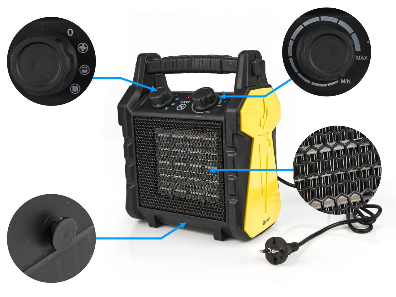 Електричний керамічний обігрівач - радіатор 2 кВт Geko G80405