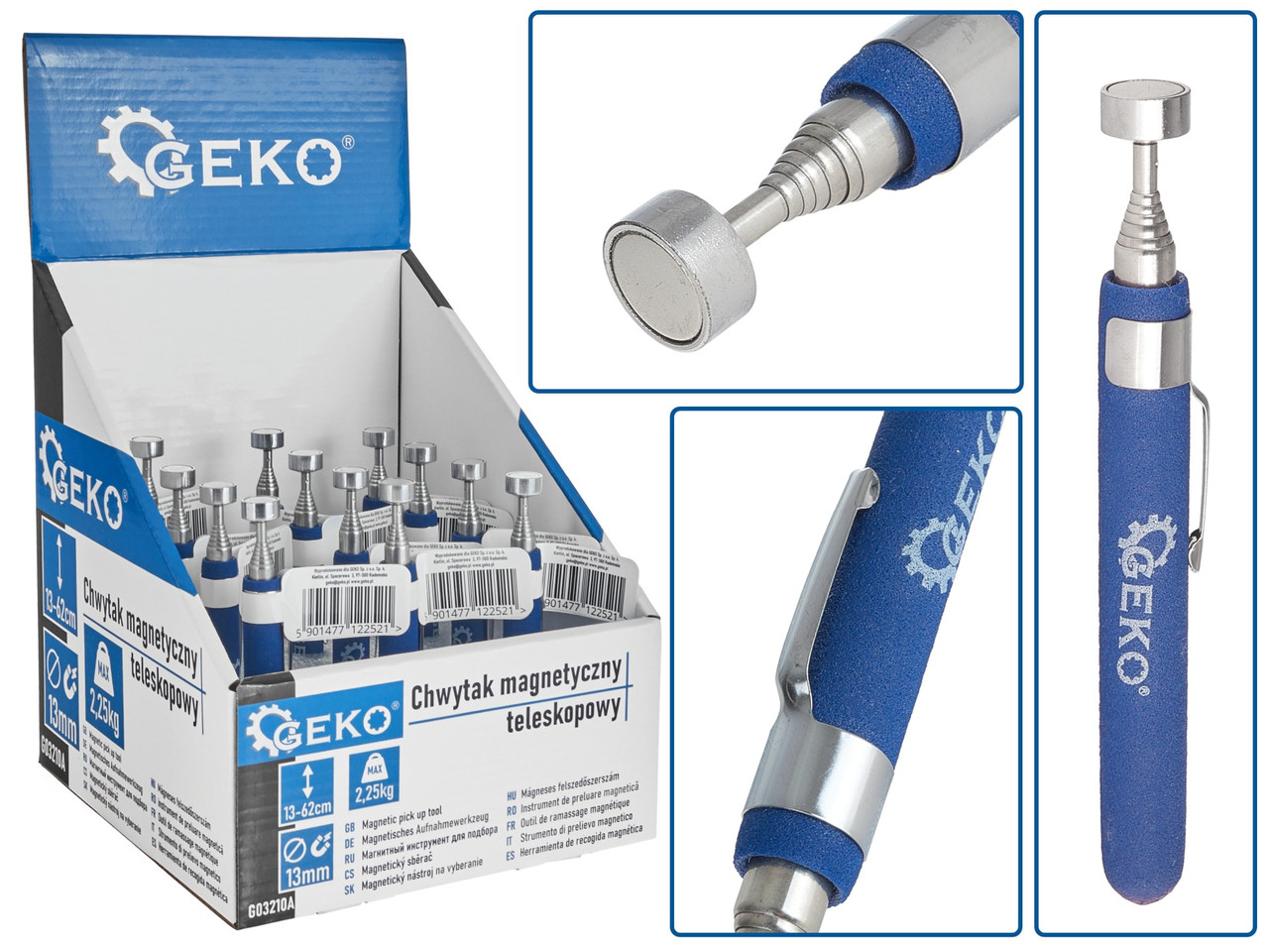 Телескопічний магнітний захват 2,25 кг 62 см Geko G03210A