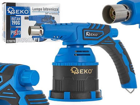 П'єзо паяльна лампа для картриджів Profi 190 г Geko G20078, фото 1