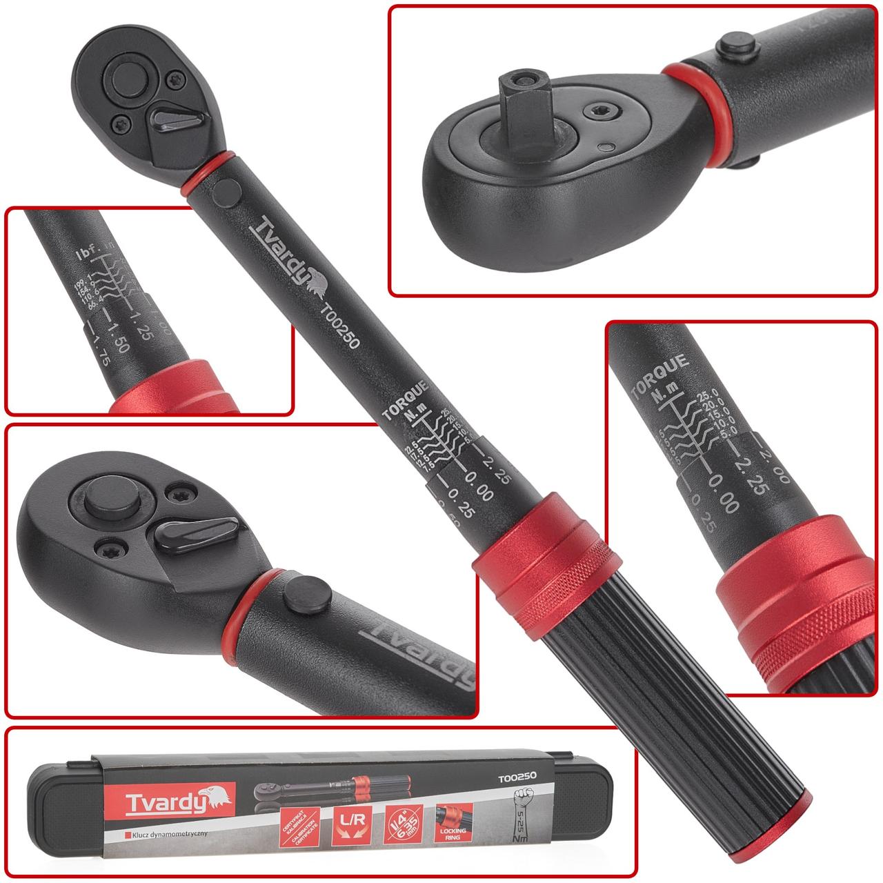 Динамометричний ключ 1/4" Tvardy T00250