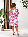 Літнє яскраве повсякденне плаття батал зі штапелю (р.48-58). Арт-2809/2, фото 5
