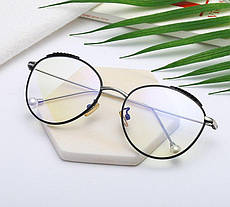 Жіночі іміджеві окуляри в чорній оправі з лінзою Blue Blocker (для роботи за комп'ютером)