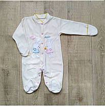 Чоловічок для новонароджених велюрів на кнопках із вишивкою 56,62,68 см 16(50,56)