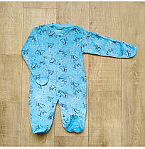 Чоловічок для новонароджених велюрів на кнопках із вишивкою 56,62,68 см 20(68)