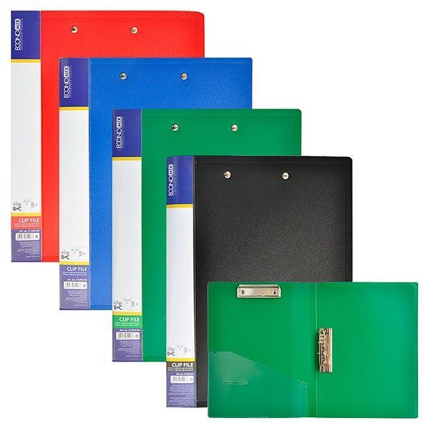 Папка А4 EconoMix E31203 з двома притисками Clip B+C, асорті