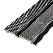 Рейка декоративна PS 2900х120х12мм Сірий мармур SW-00001751