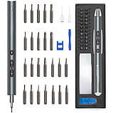 Викрутка акумуляторна з насадками 28в1 Міні електрична викрутка для точних робіт Електровикрутка з бітами, фото 7