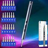 Викрутка акумуляторна з насадками 28в1 Міні електрична викрутка для точних робіт Електровикрутка з бітами, фото 2