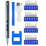 Викрутка акумуляторна з насадками 28в1 Міні електрична викрутка для точних робіт Електровикрутка з бітами, фото 8