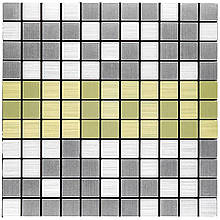 Самоклеюча алюмінієва плитка 300х300х3мм Срібна із золотом мозаїка SW-00001826