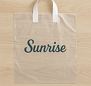 Поліетиленові пакети петля 30х35 см (60 мкм) прозорі з білою ручкою і логотипом Витримує 4 кг!, фото 9