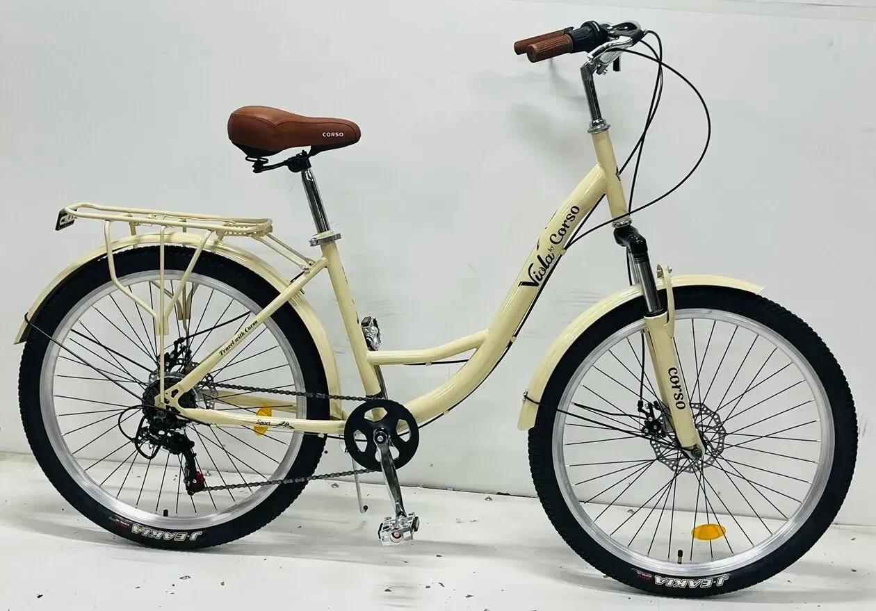 Велоcипед міський Corso «Viola» 26" дюймів VL-26704 рама сталева 17’’, обладнання Shimano 21 швидкість, фото 1