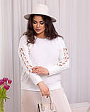 Жіноча стильна кофта батал з мереживом на рукавах (р.48-58). Арт-2820/2, фото 4