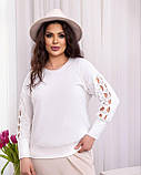 Жіноча стильна кофта батал з мереживом на рукавах (р.48-58). Арт-2820/2, фото 6