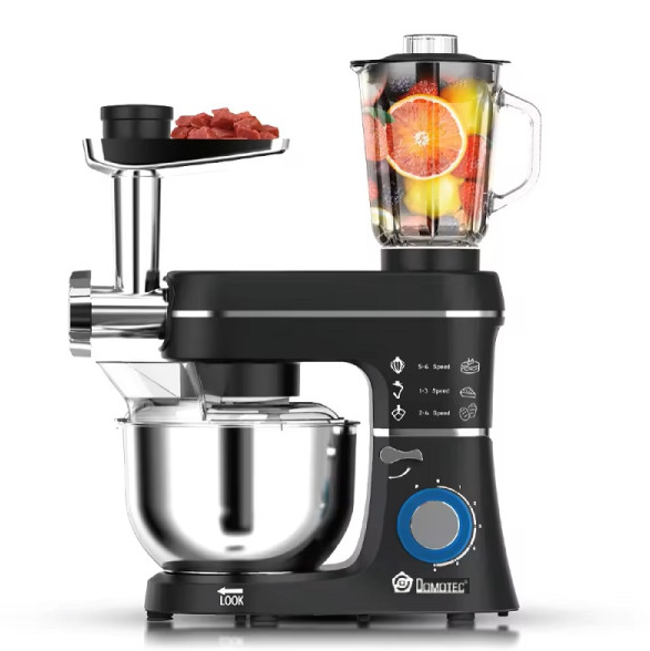 Кухонний комбайн Domotec R.6676B 5 в 1, 6,2 л, планетарний міксер, м’ясорубка, блендер, 6 швидкостей
