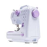 Електрична швейна машинка з педаллю та реверсом SM-505A портативна 2 швидкості та 12 видів рядків, фото 10