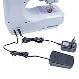 Електрична швейна машинка з педаллю та реверсом SM-505A портативна 2 швидкості та 12 видів рядків, фото 8