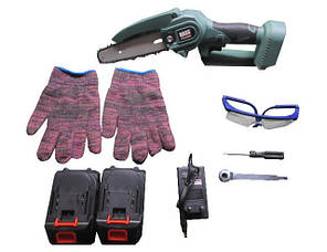 Акумуляторна ланцюгова міні пила 4" Bass Polska 8322, Пила для підрізування, Бездротова міні пила, Садова пила, фото 1